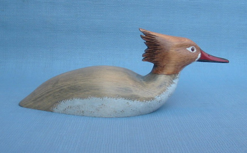 Miniature Redbreasted Merganser Hen Decoy