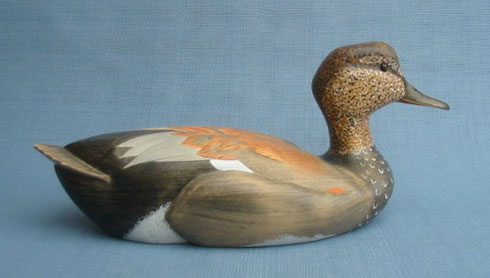 Wood Carving - Classic Handcarved Gadwall Drake Decoy