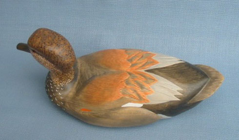 Wood Carving - Classic Handcarved Gadwall Drake Decoy