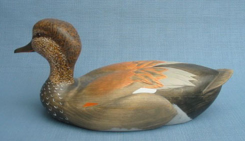 Wood Carving - Classic Handcarved Gadwall Drake Decoy