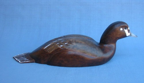 Robert Kelly Wood Carving - Classic Handcarved Harlequin Hen Decoy