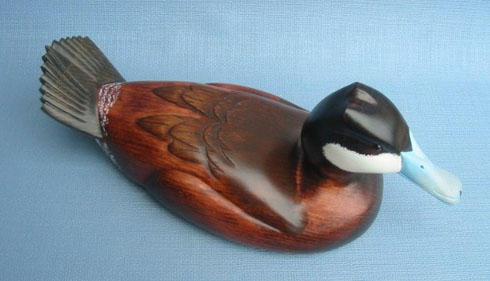 Wood Carving - Handcarved Classic Ruddy Duck Drake Decoy