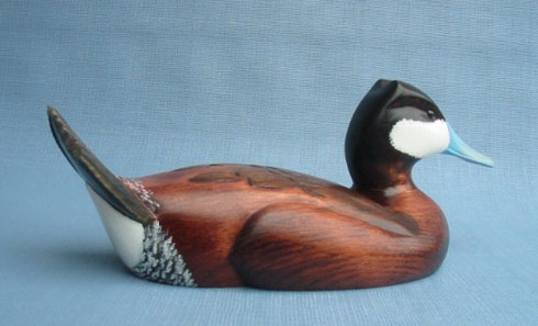 Wood Carving - Handcarved Classic Ruddy Duck Drake Decoy