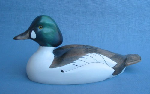 Wood Carving - Handcarved Common Goldeneye High Neck Drake Decoy