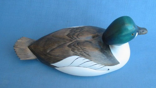 Wood Carving - Handcarved Common Goldeneye High Neck Drake Decoy