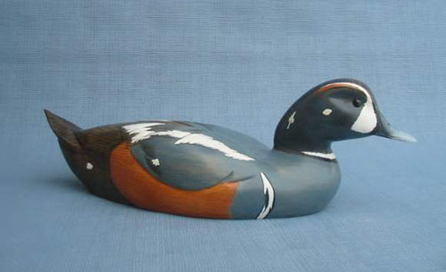 Robert Kelly Wood Carving - Classic Handcarved Harlequin Drake Decoy