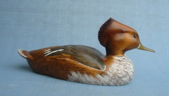 Wood Carving - Handcarved Hooded Merganser Hen Decoy