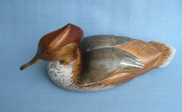 Wood Carving - Handcarved Hooded Merganser Hen Decoy