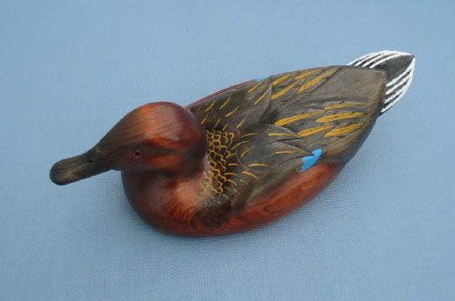 Wood Carving - Classic Handcarved Cinnamon Teal Decoy