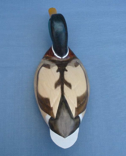 Wood Carving - Handcarved Mallard Drake Stretched Head Decoy