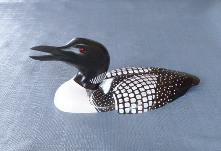 Wood Carving - Handcarved Open Mouth Loon Decoy