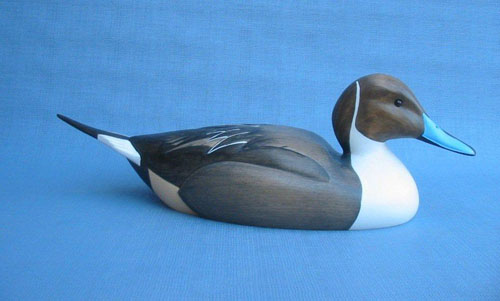 Wood Carving - Handcarved Pintail Drake Short Neck Decoy