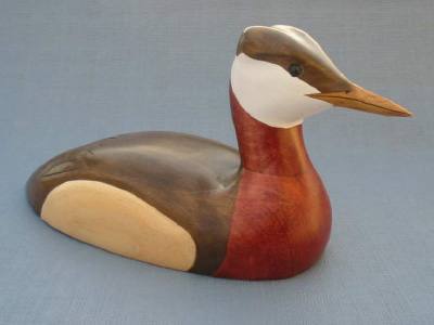 Wood Carving - Classic Handcarved Red Necked Grebe Decoy