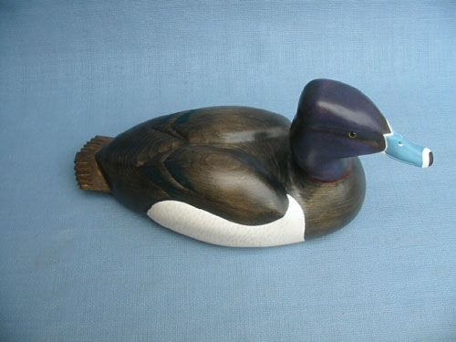 Wood Carving - Handcarved Ring Neck Drake High Neck Decoy