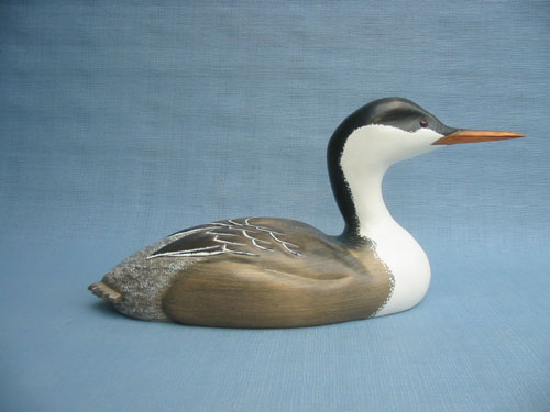 Wood Carving - Classic Handcarved Clark's Grebe Decoy