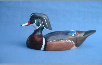 Robert Kelly Wood Carving - Handcarved Wood Duck Drake Decoy